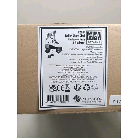 Roller Skate Clock Allen Designs Pendulum Retro Vintage Look 15" Rainbow NOB - Picture 4 of 4